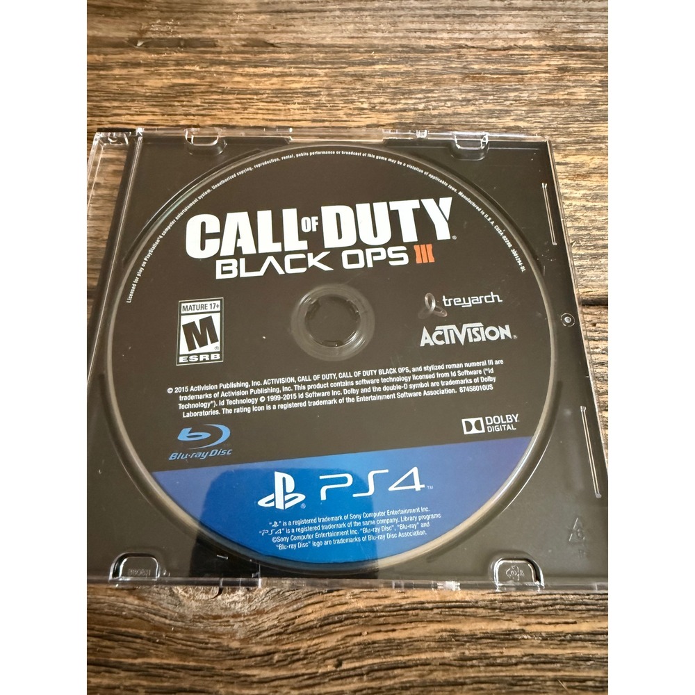 2010s Activision Call of Duty Black Ops III PS4 Video Game Disc Only Mint